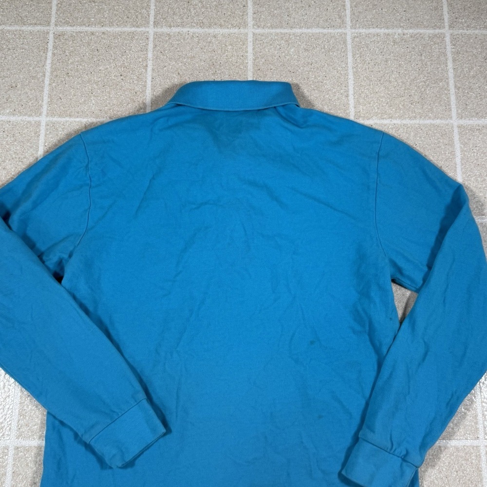 Lacoste Long Sleeve Polo Shirt Mens Size M Light Blue Cotton Pique Logo - Picture 5 of 9
